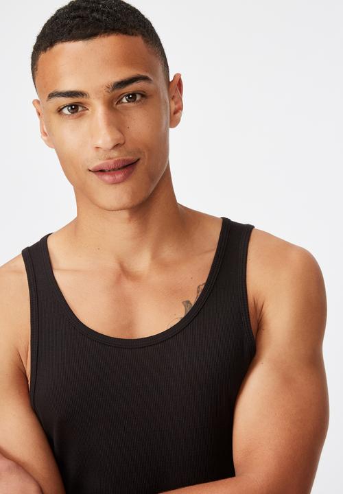 Cotton On - Rib tank - black