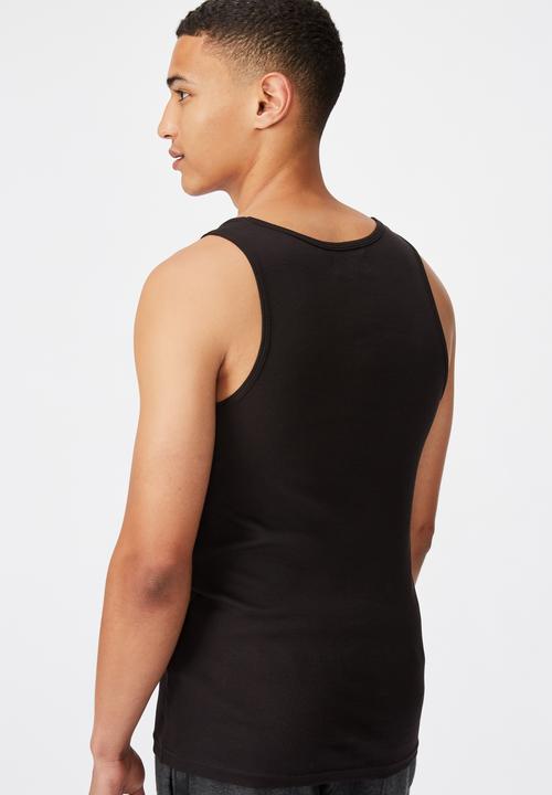 Cotton On - Rib tank - black