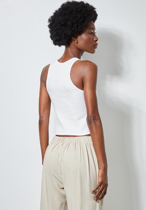 Superbalist - Single lycra rib vest - white
