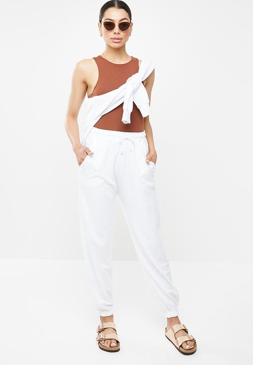 Missguided - 90s Oversized jogger - white