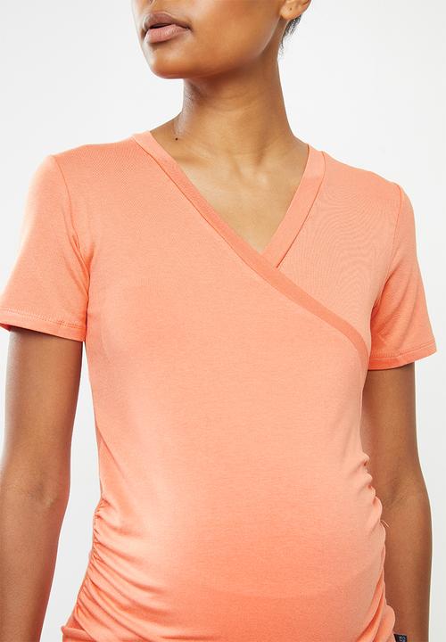 Cherry Melon - Wrap top - bright coral