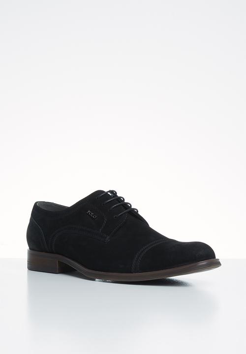 POLO - Clinton plain vamp lace up - black