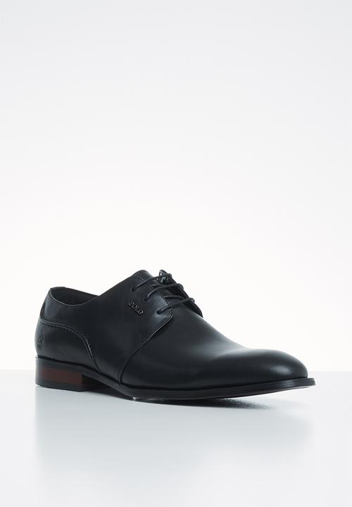 POLO - Carlos plain vamp lace up - black
