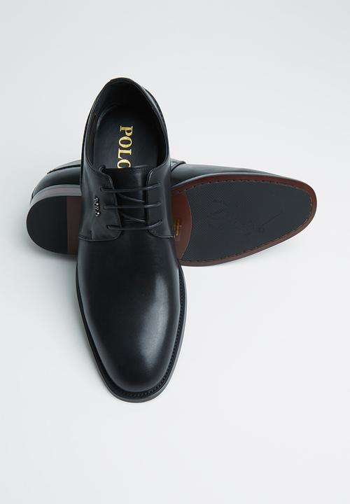 POLO - Carlos plain vamp lace up - black