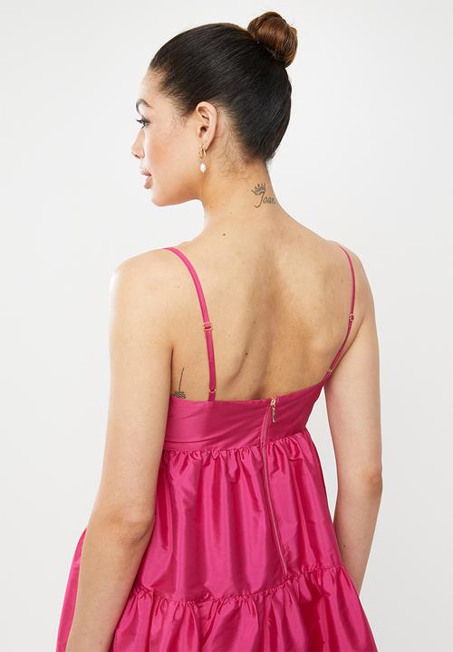 MILLA - Tiered midi dress - pink