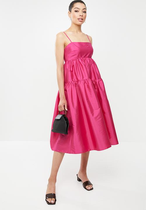 MILLA - Tiered midi dress - pink