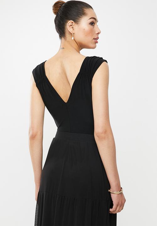 MILLA - Wrap bodysuit - black
