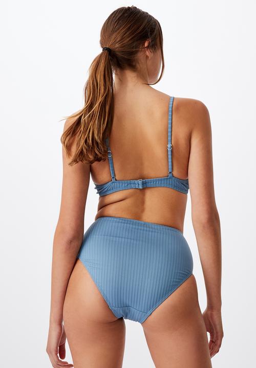 Cotton On - Highwaisted full bikini bottom - bluestone rib