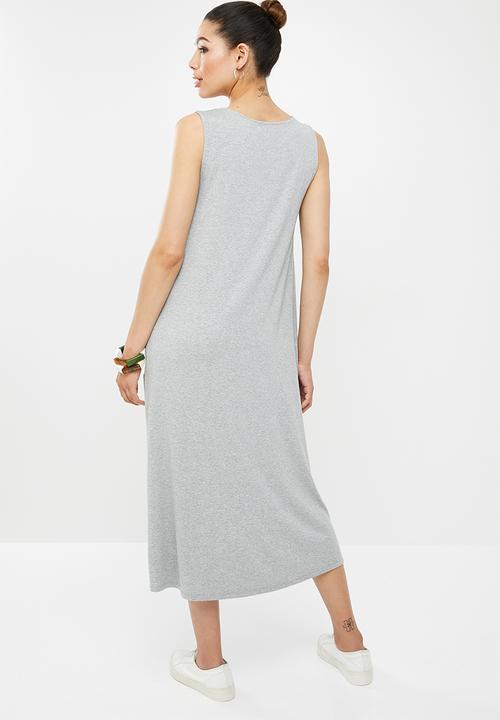 edit - Highneck pocket swing dress - grey 