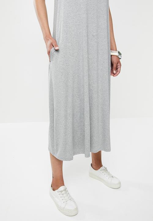 edit - Highneck pocket swing dress - grey 