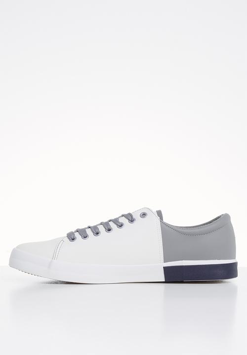 POLO - Brandon colour block sneaker - white & grey 