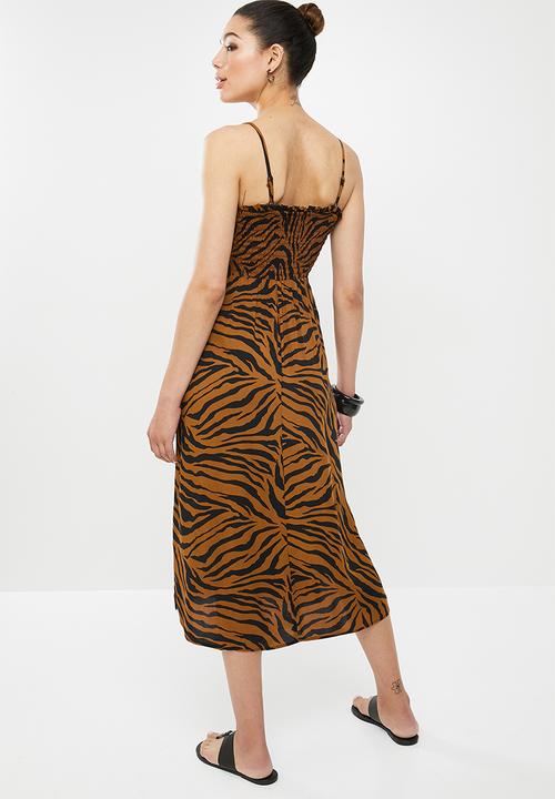edit - Smocked dress - black & brown