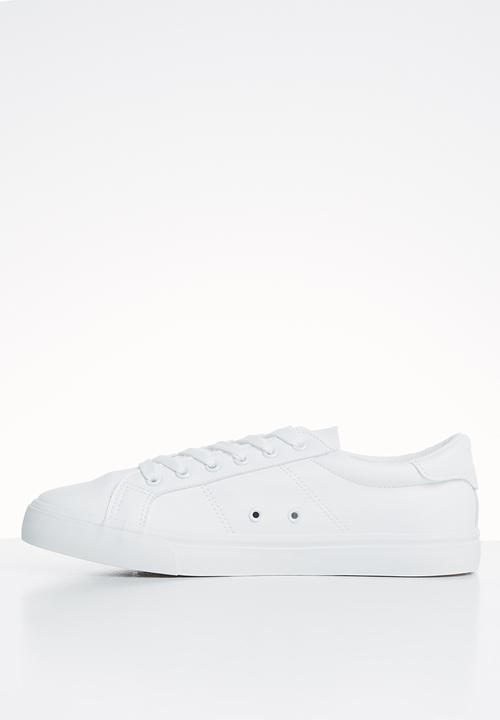 POLO - Oliver plain vamp leather sneaker - white