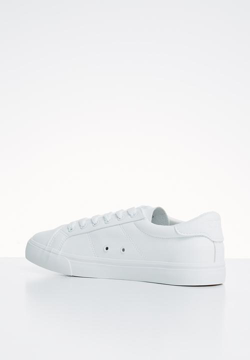 POLO - Oliver plain vamp leather sneaker - white
