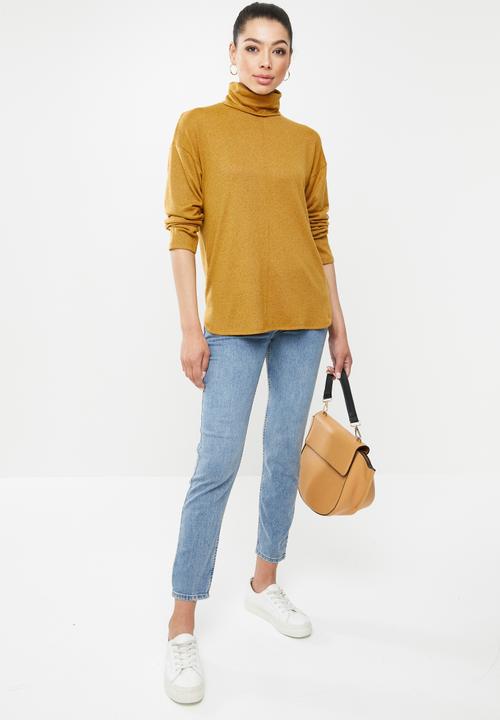 edit - Long sleeve turtleneck top - mustard