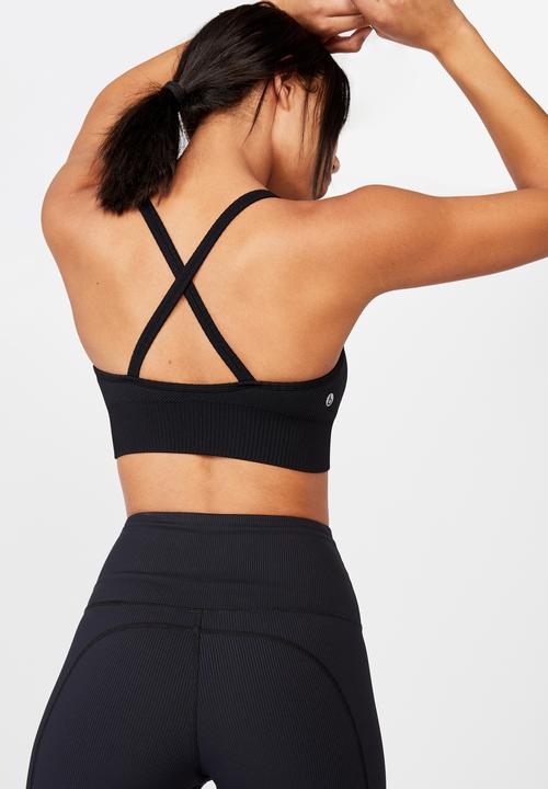 Cotton On - Lifestyle rib seamless crop - black