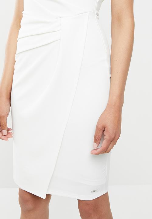 SISSY BOY - Girl boss: one shoulder dress with ruching - white