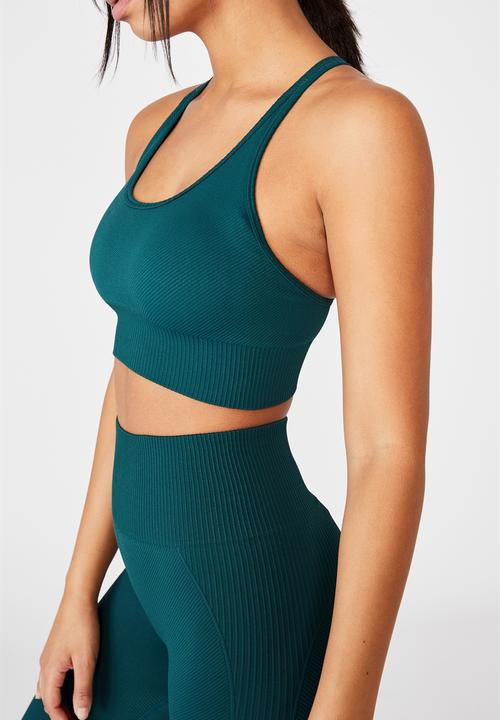 Cotton On - Lifestyle rib seamless crop - june bug