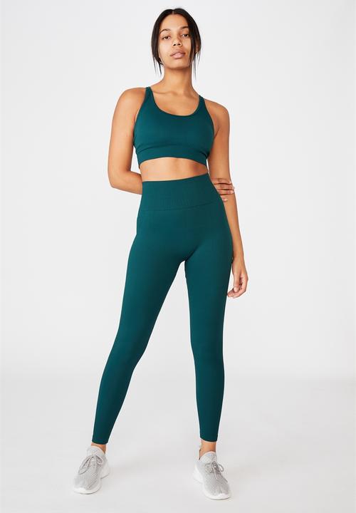 Cotton On - Lifestyle rib seamless crop - june bug