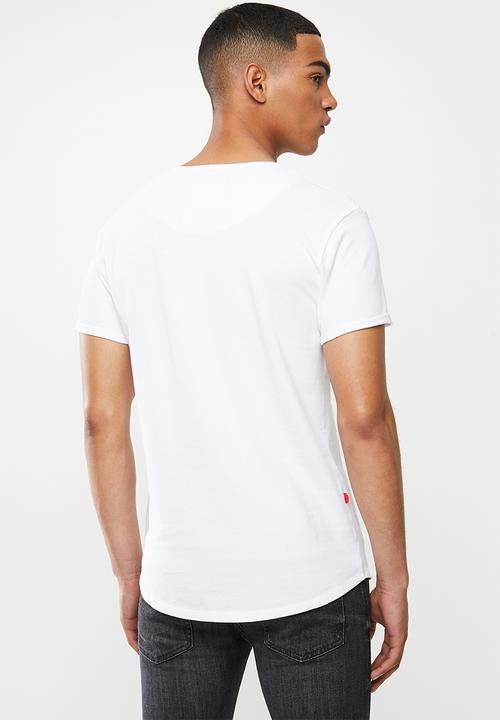 S.P.C.C - Edgerton signature scooped hem T-shirt - white