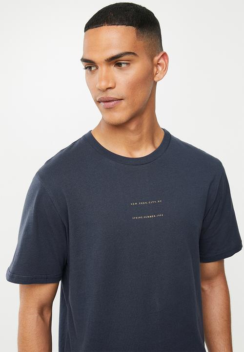 Cotton On - New York city 1994 Tbar text T-shirt  - true navy