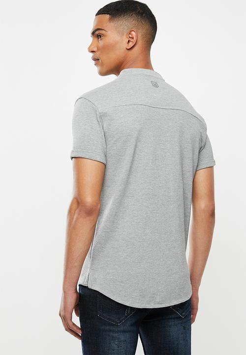S.P.C.C - Kent signature button through knit shirt - grey 