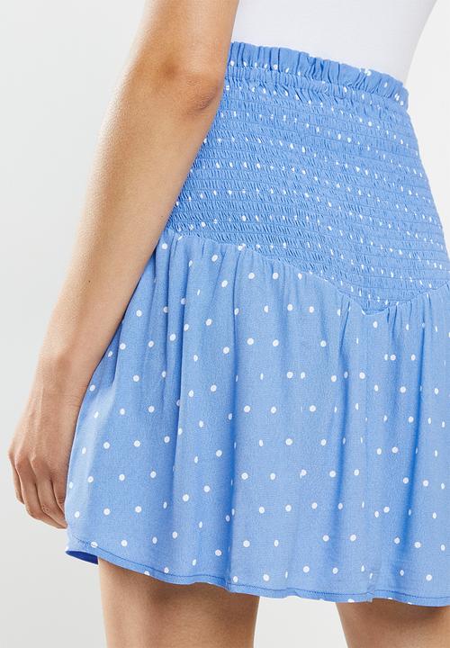 Cotton On - Selma shirred mini skirt - blue
