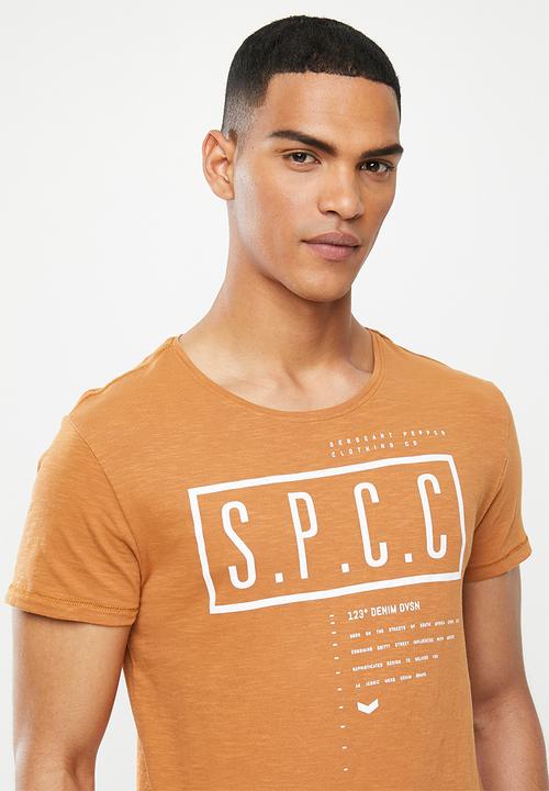 S.P.C.C - Rangoon fashion side slit straight hem T-shirt - tan