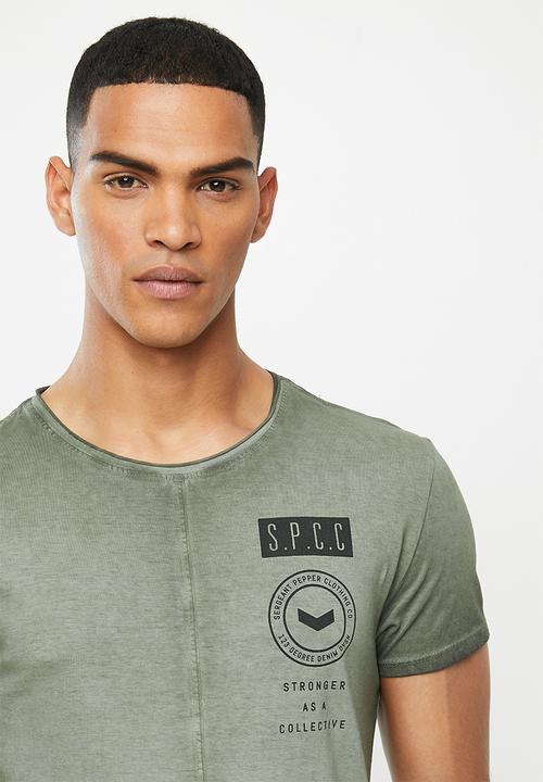 S.P.C.C - Keats premium stepped hem T-shirt - khaki 