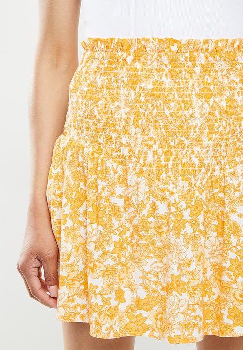 Cotton On - Selma shirred mini skirt - yellow