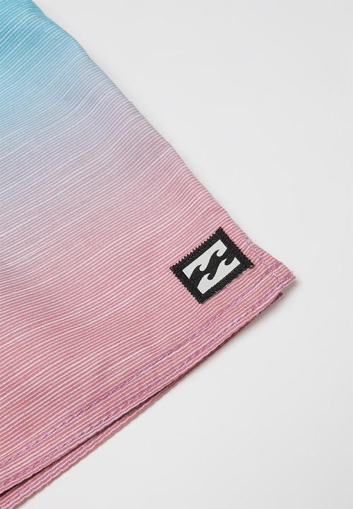 Billabong  - Boys sergio layback boardshort - blue & pink