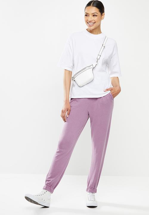 Cotton On - High waisted trackpant - purple