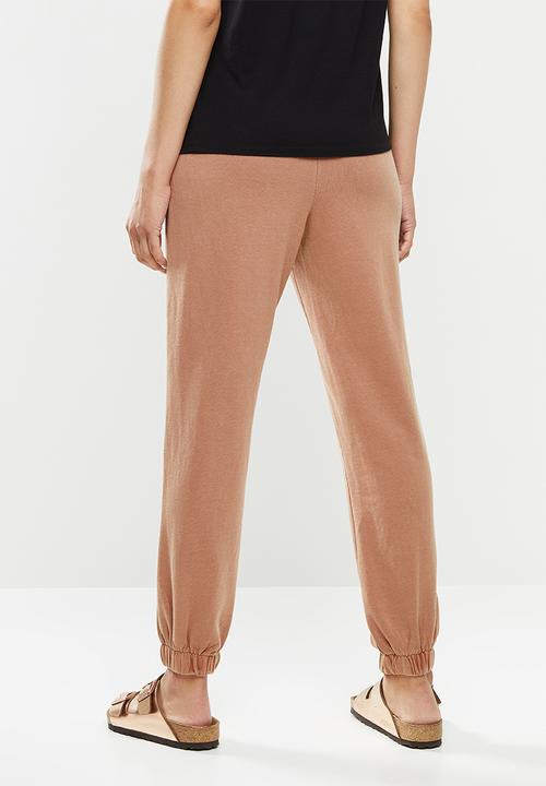 Cotton On - High waisted trackpant - rust tan/pigment dye