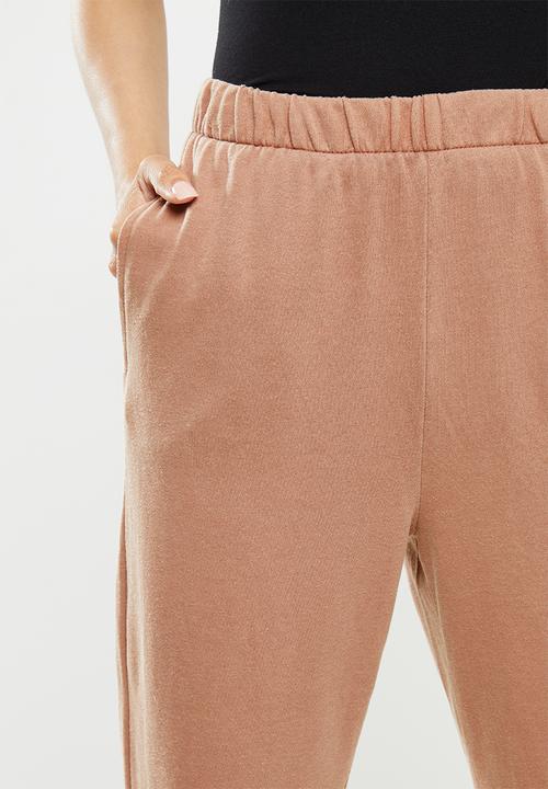 Cotton On - High waisted trackpant - rust tan/pigment dye