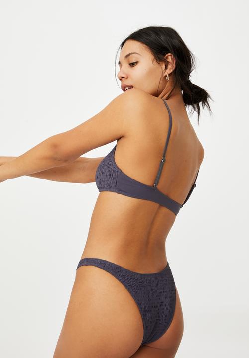 Cotton On - Refined high side Brazilian bikini bottom - iron shirred
