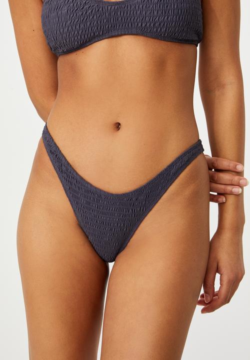 Cotton On - Refined high side Brazilian bikini bottom - iron shirred