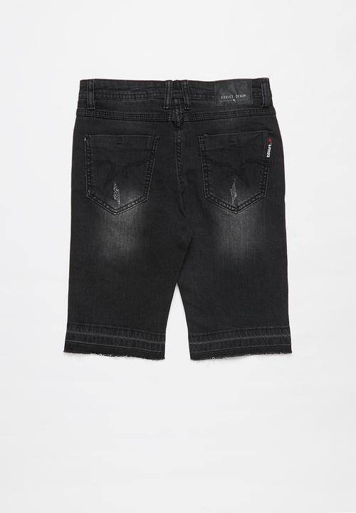 SOVIET - Boys denim short - black
