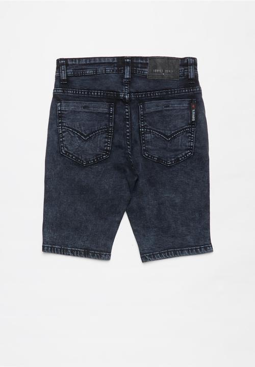 SOVIET - Boys denim short - dark blue