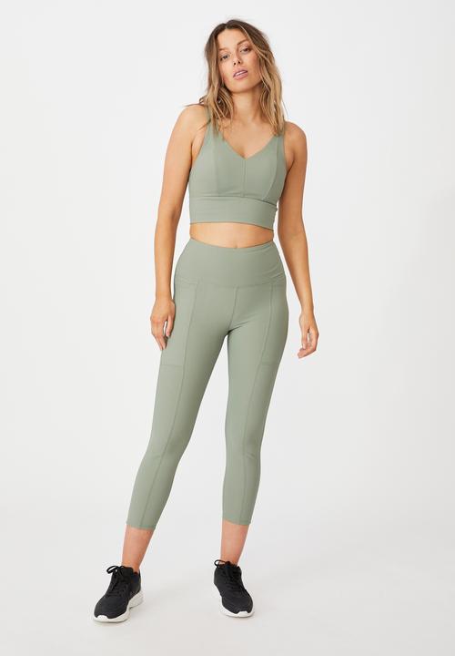 Cotton On - Rib V-neck vestlette - basil green