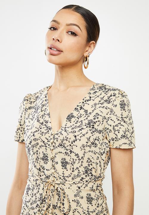 Missguided - Half button tea dress short sleeve - neural 