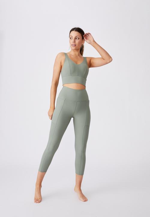 Cotton On - Rib pocket 7/8 tight - basil green