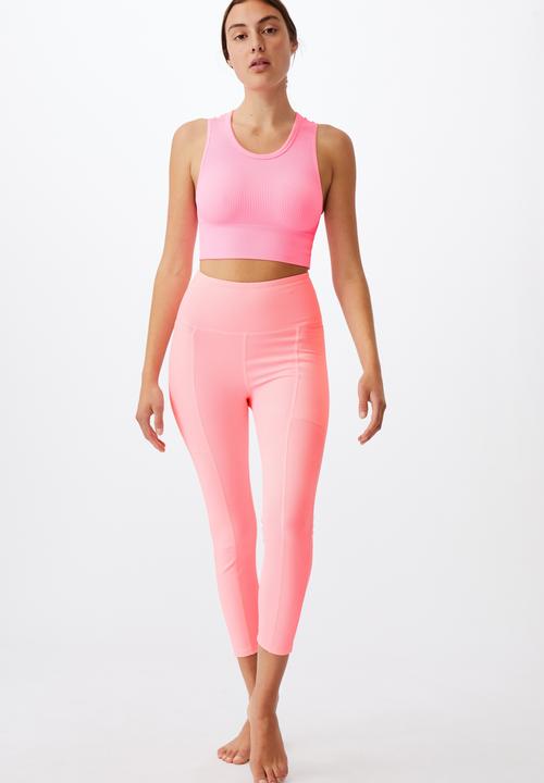 Cotton On - Rib pocket 7/8 tight - pink pop