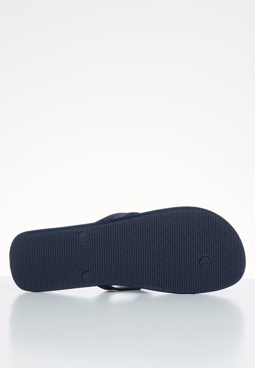POLO - Andy plain striped flip flop - navy
