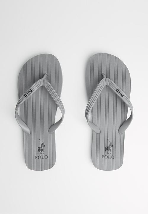 POLO - Andy plain striped flip flop - grey