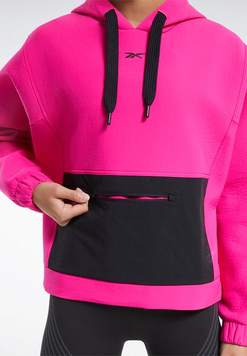 Reebok - Ts edge works hoodie - pink & black