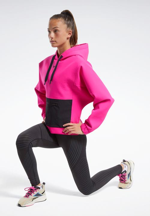 Reebok - Ts edge works hoodie - pink & black