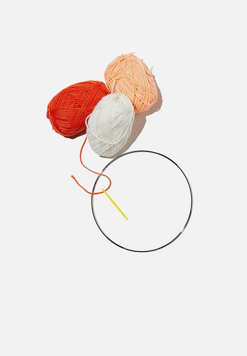 Typo - Diy wall hanging - fringed rust peach ecru