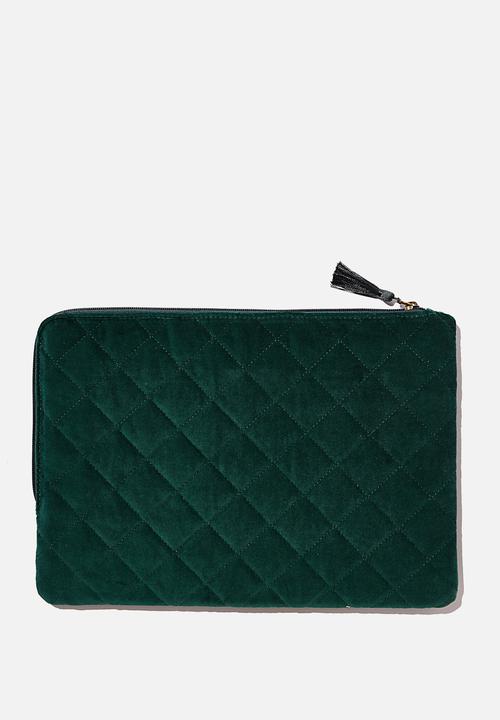 Typo - Oxford 13 inch laptop case vlt - quilted deep green