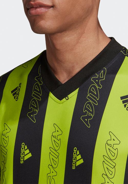 adidas Performance - Must haves graphics jersey tee - semi solar slime & black