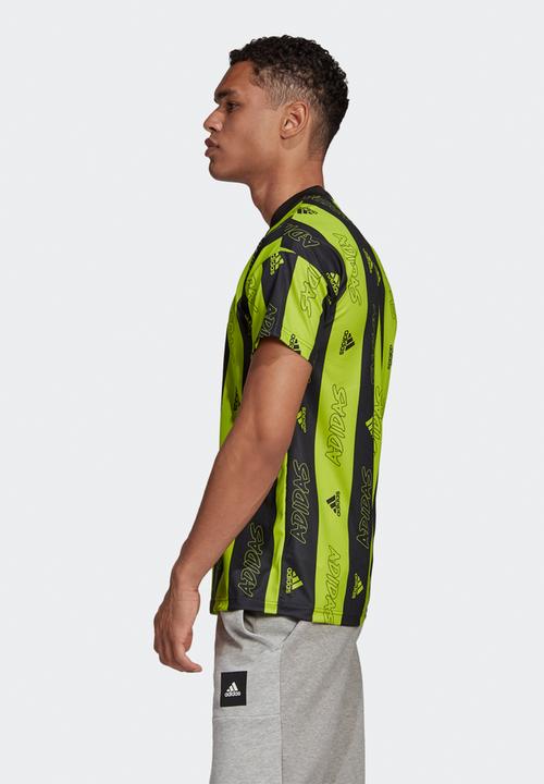adidas Performance - Must haves graphics jersey tee - semi solar slime & black